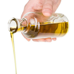 Image showing Oil pouring from a bottle.