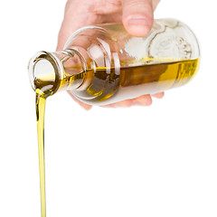 Image showing Oil pouring from a bottle.