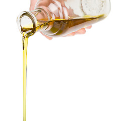 Image showing Oil pouring from a bottle.