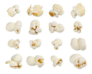 Image showing Popcorn set on white