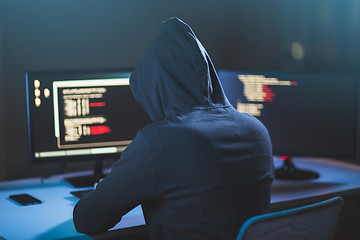 Image showing hacker using computer virus for cyber attack