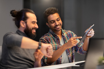 Image showing creative team with tablet pc working at office