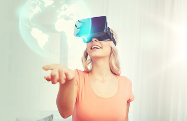 Image showing woman in virtual reality headset or 3d glasses