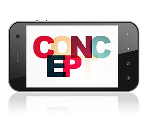 Image showing Advertising concept: Smartphone with Concept on  display