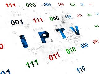 Image showing Web design concept: IPTV on Digital background