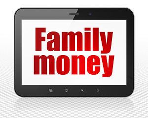 Image showing Money concept: Tablet Pc Computer with Family Money on display