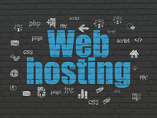 Image showing Web design concept: Web Hosting on wall background