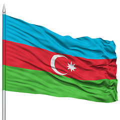 Image showing Azerbaijan Flag on Flagpole