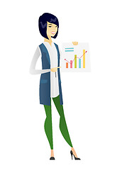 Image showing Asian business woman showing financial chart.