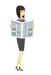 Image showing Business woman reading newspaper.