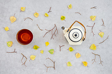 Image showing Warm tea on a cool autumn day