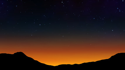 Image showing a night scenery with starry sky