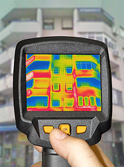 Image showing Detecting Heat Loss Outside building Using Infrared Thermal Came