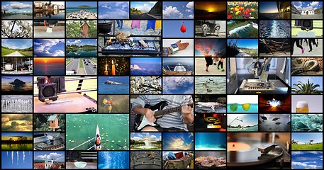 Image showing Big multimedia video wall with A variety of images