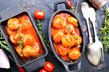 Image showing meatballs with tomato sauce 