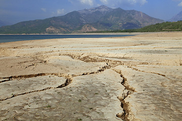 Image showing Cracked earth close-up