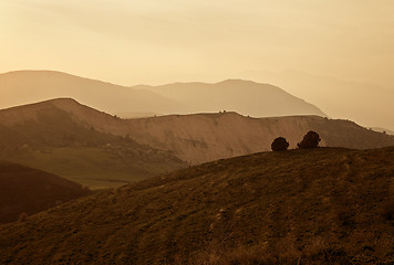 Image showing Sunset in mountains