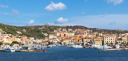 Image showing Seaside view of La Maddalena ton on Maddalena island of Caprera, Sardinia, Italy.