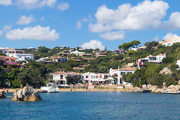 Image showing Beautiful village of Port Rafael from the sea, Sardinia, Italy.