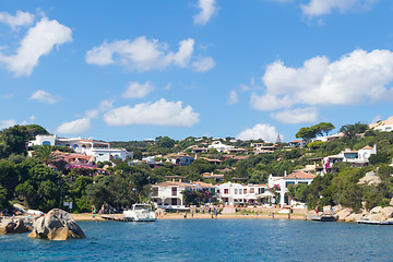 Image showing Beautiful village of Port Rafael from the sea, Sardinia, Italy.