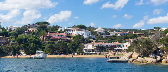 Image showing Beautiful village of Port Rafael from the sea, Sardinia, Italy.