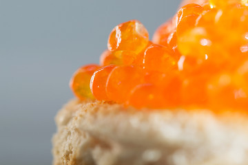 Image showing Sandwich with red caviar