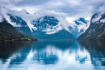 Image showing lovatnet lake Beautiful Nature Norway.