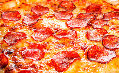 Image showing Pepperoni pizza closeup