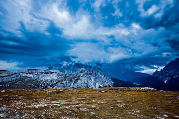 Image showing Storm clouds Italy Dolomites