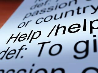 Image showing Help Definition Closeup Showing Support And Service