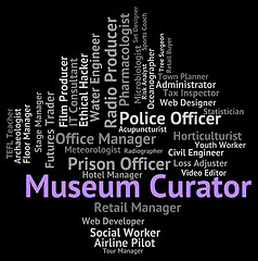 Image showing Museum Curator Indicates Archive Curators And Job