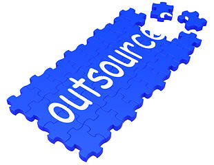 Image showing Outsource Puzzle Showing Subcontract And Employment