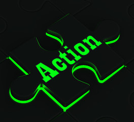 Image showing Action Puzzle Showing Motivation And Activism