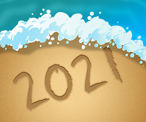 Image showing Two Thousand Twenty-One Represents Happy New Year And Annual