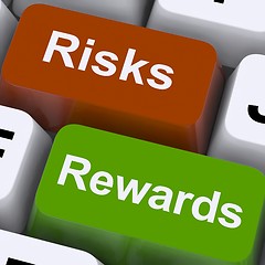 Image showing Risks Rewards Keys Show Payoff Or Roi