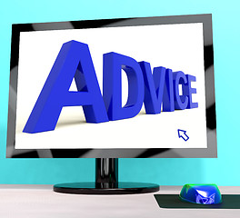 Image showing Advice Word On Computer Screen Showing Assistance
