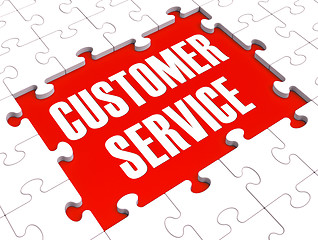 Image showing Customer Service Puzzle Showing Support And Assistance