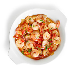 Image showing spicy garlic prawns