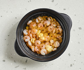 Image showing spicy garlic prawns