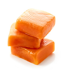 Image showing stack of caramel candies