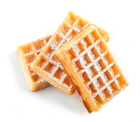 Image showing waffles with powdered sugar