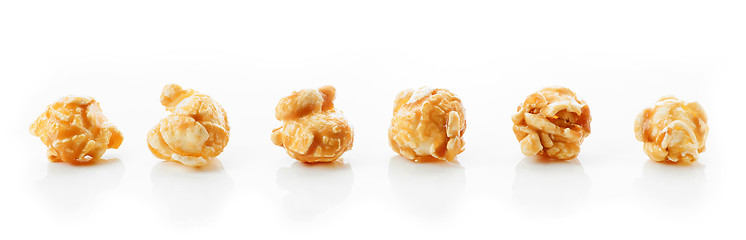 Image showing caramel popcorn on white background