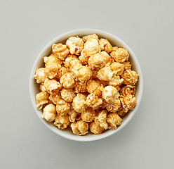 Image showing bowl of caramel popcorn