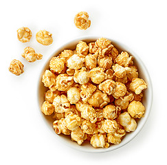 Image showing bowl of caramel popcorn