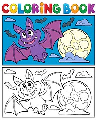 Image showing Coloring book cartoon bat 1