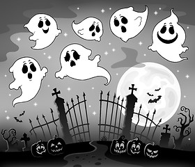 Image showing Halloween image with ghosts theme 7