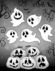 Image showing Halloween image with ghosts theme 6