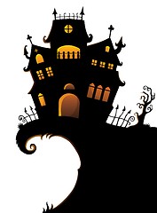 Image showing Halloween house silhouette theme 1