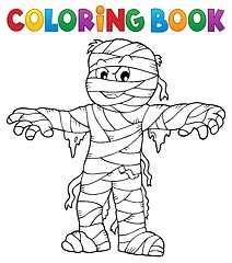Image showing Coloring book mummy theme 1