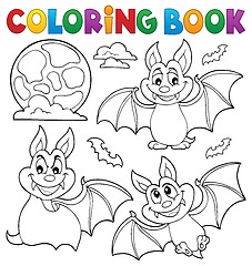 Image showing Coloring book bats theme collection 1